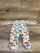 Minicoco Car Print Snap Sleeper White sz 6-9m