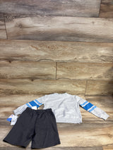 NEW Ms Rachel 2pc School Bus Sweatshirt & Shorts Set Grey sz 4T