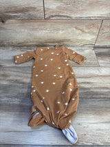 Mebie Baby Organic Cotton Knot Gown Brown sz 0-3m