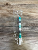 NEW Beaded Pacifier Clip Blue