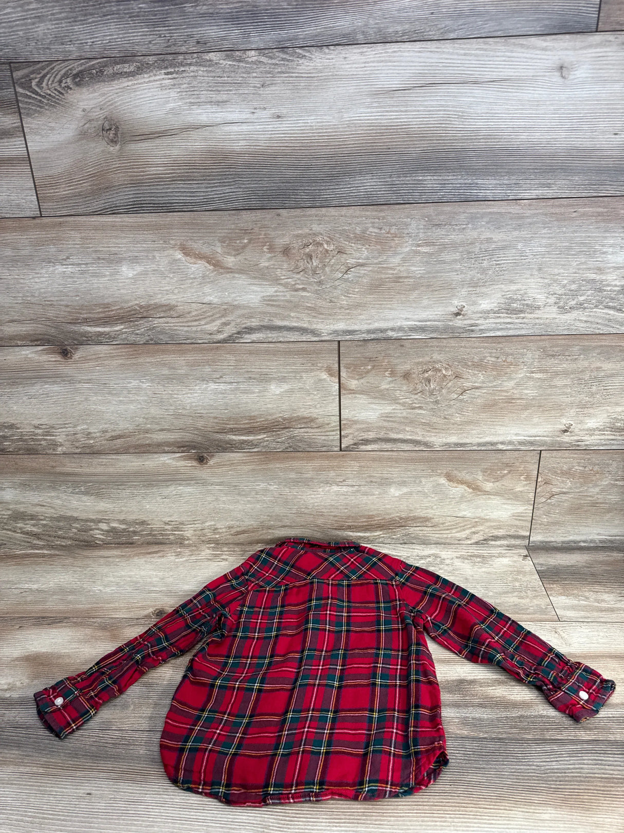 H&M Plaid Button Up Shirt Red sz 5T