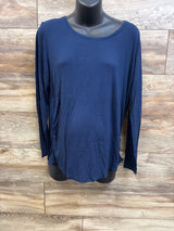 Sonoma Maternity Long Sleeve Ruched Shirt Navy sz XL