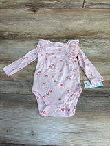 NEW Cat & Jack Ribbed Heart Print Bodysuit Pink sz 12m