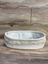 NEW Cloud Island Tufted Fabric Medium Oval Storage Basket in Khaki and Cream