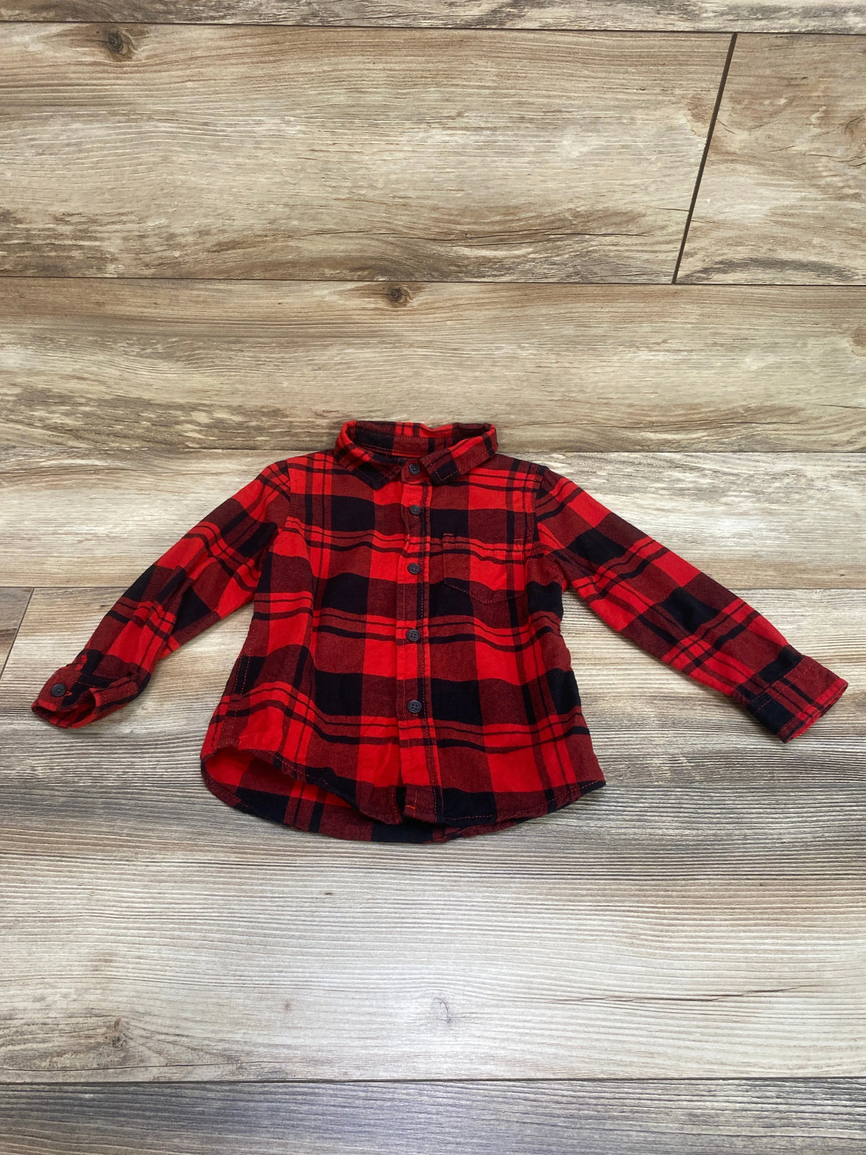 Cat & Jack Plaid Flannel Shirt Red sz 3T