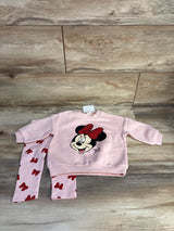 NEW H&M x Disney Minnie Mouse Sweatshirt & Leggings Set Pink sz 6m