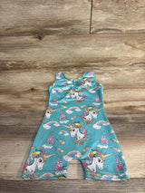 Unicorn Print Biketard Turquoise sz 5T