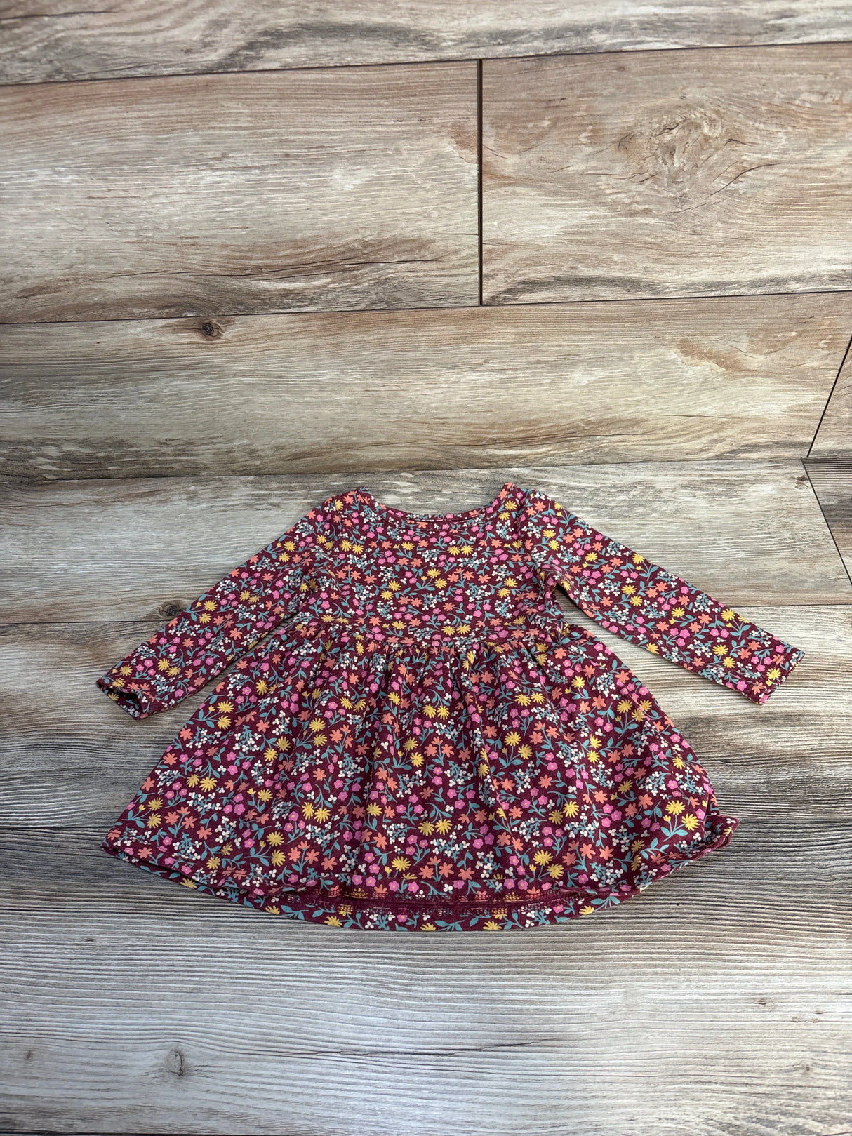 Cat & Jack Floral Dress Burgundy sz 18m