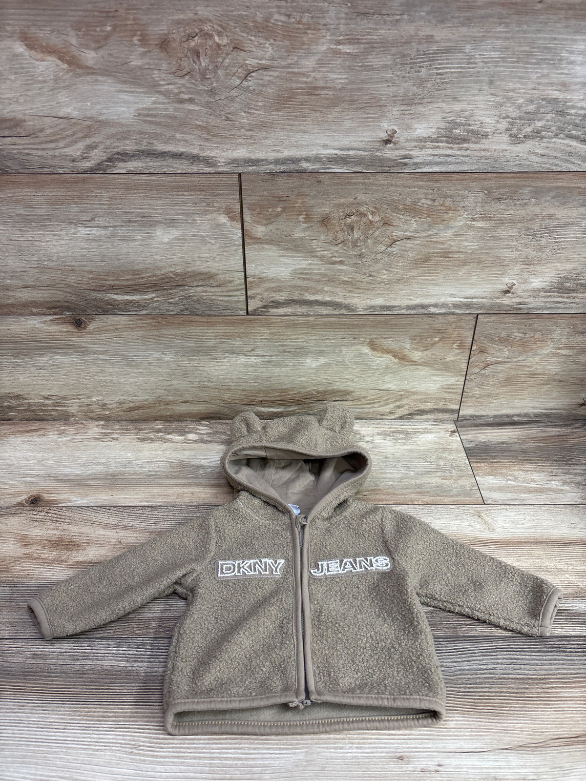 DKNY Jeans Sherpa Zip Jacket Brown sz 0-3m