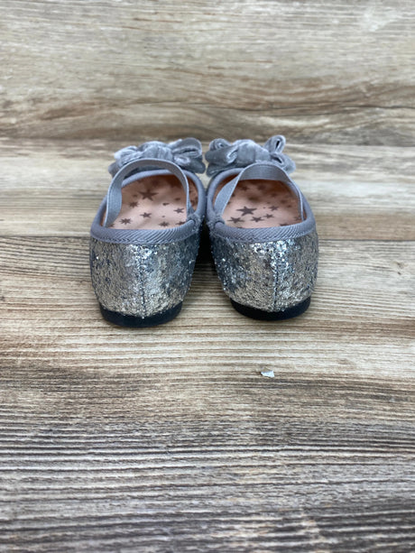 Koala Kids Silver Glitter Ballet Flats With Bows Sz 6c - Me n Mommy To Be