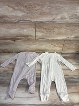 Cloud Island 2pk Soft Modal Footless Sleepers Beige sz 6-9m