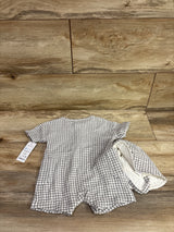 NEW Just One You 2pc Henley Romper & Hat Set White sz 3m