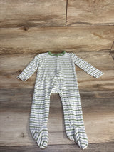 Little Me Bamboo Striped Sleeper White sz 9m