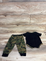 2pc Camo Ain't No Mama Like The One I Got Bodysuit & Pants Set Black sz 9-12m