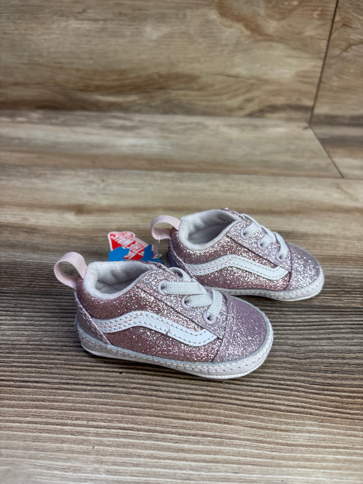 NEW Vans Old Skool Crib Shoes Pink Glitter sz 1c