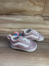 NEW Vans Old Skool Crib Shoes Pink Glitter sz 1c