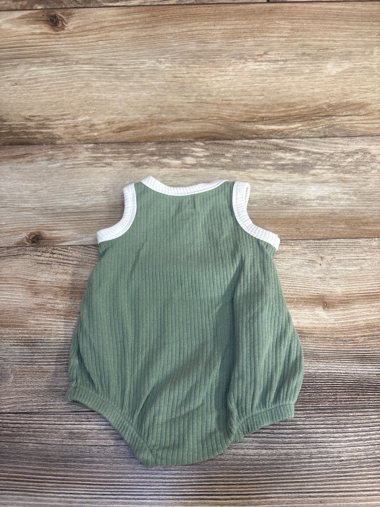 Cat & Jack Ribbed Henley Bubble Romper Green sz 0-3m