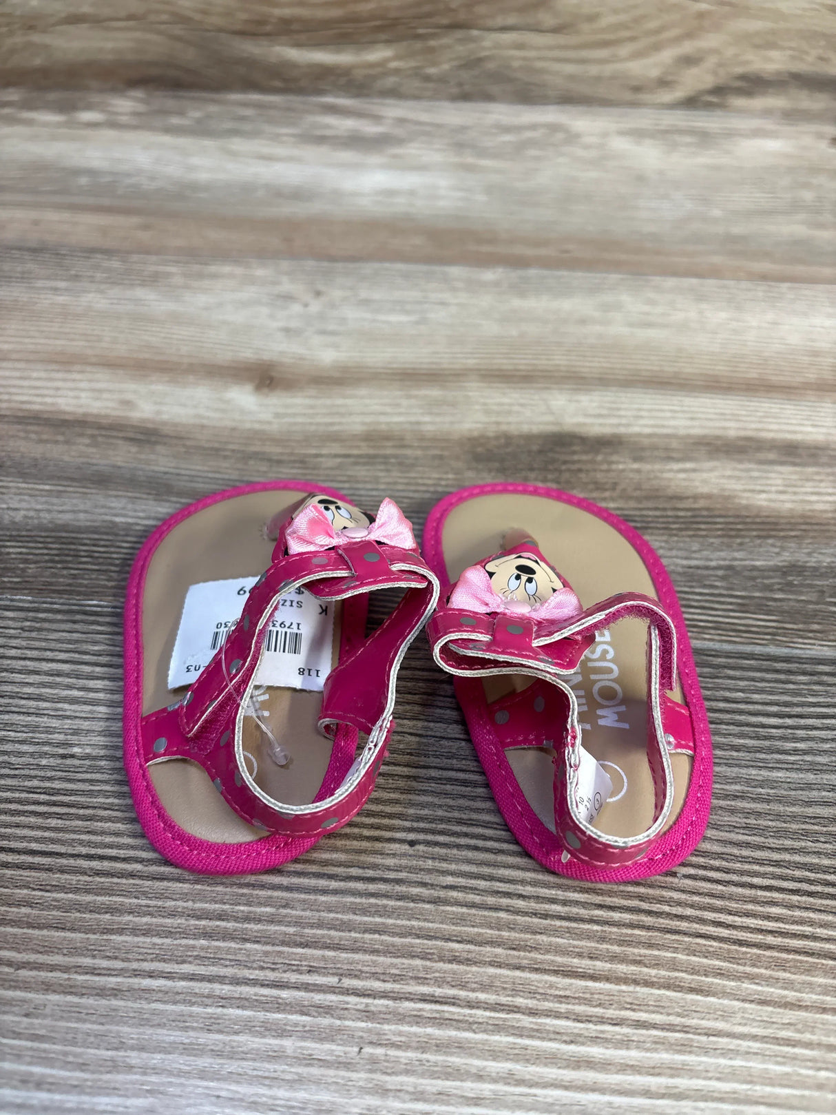 Disney Dotted Bow Minnie Mouse Sandals Pink sz 3c