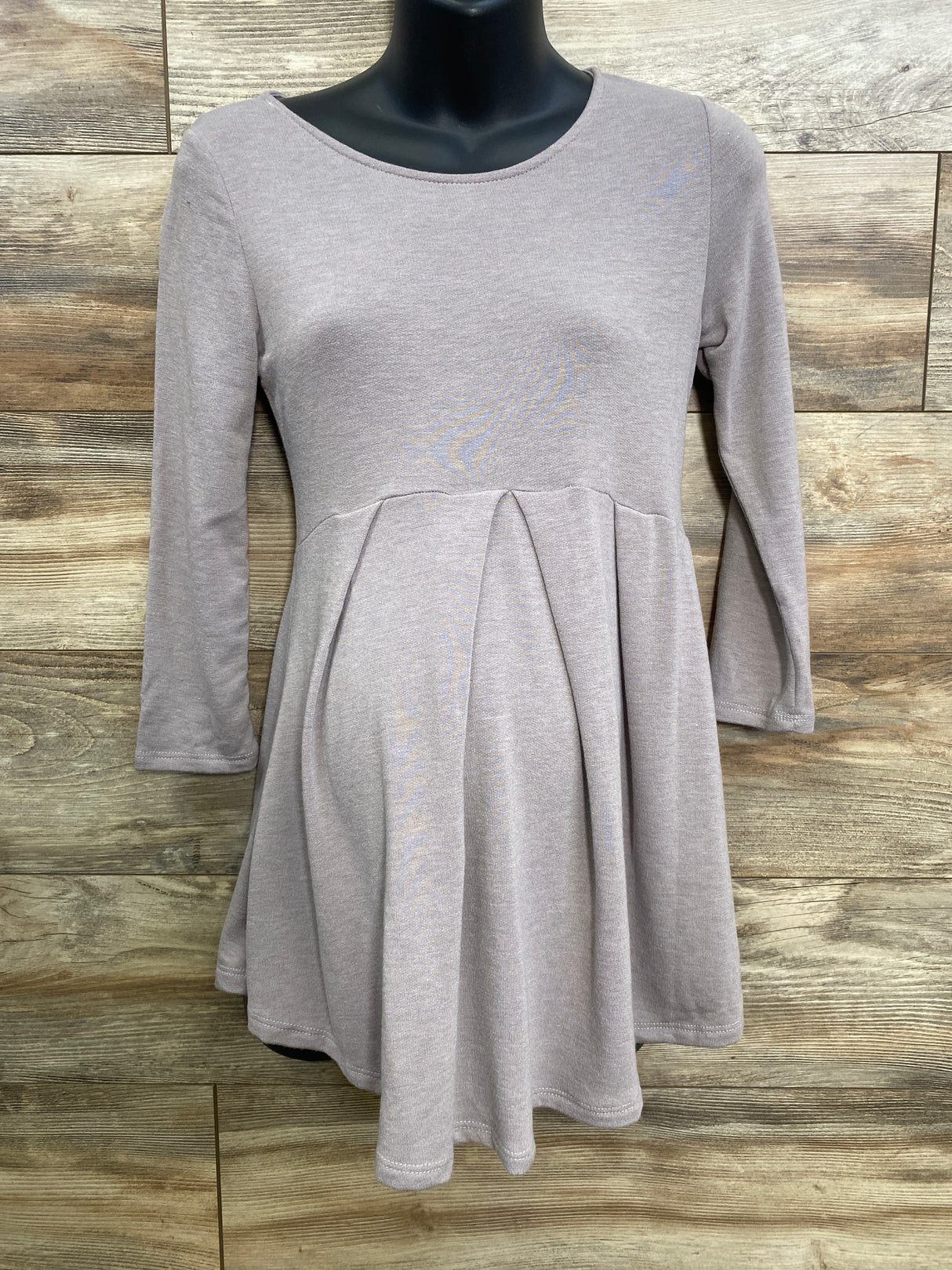 NEW Hello Miz Front Pleat Round Neck Top Taupe sz Small