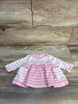 Hanna Anderson Striped Long Sleeve Dress Pink sz 0-3m