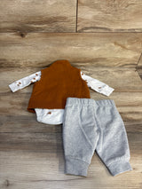 Carter's 3pc Full Zip Lion Vest & Bodysuit Set White sz 3m