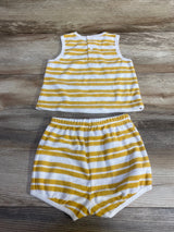 Focus Kids 2pc Striped Terry Cloth Tank Top & Shorts Yellow sz 18m