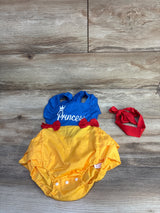 NEW Shein 2pc Princess Ruffle Bubble Romper & Headband Set Blue sz 9-12m