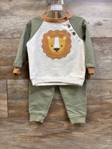 NEW Chick Pea 2pc Lion Sweatshirt & Joggers Set Green sz 6-9m