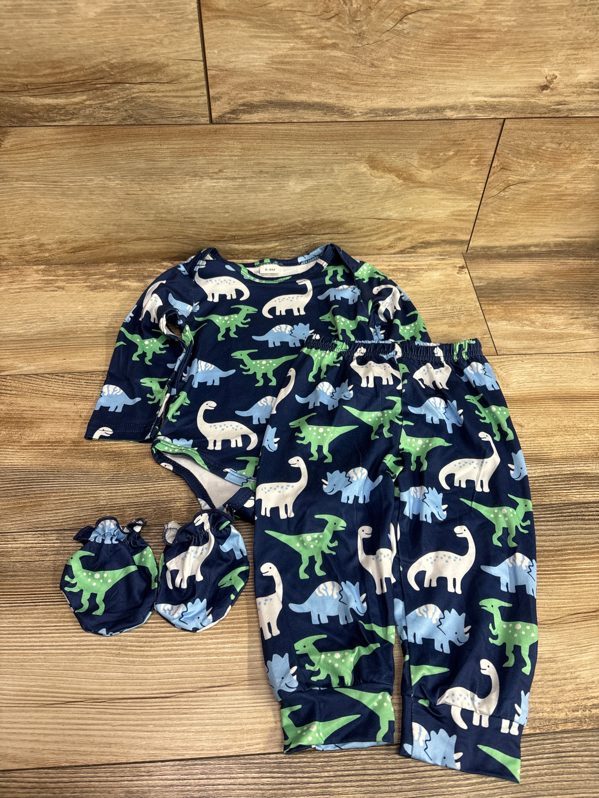 3pc Bodysuit, Pants, & Mittens Set Navy sz 6-9m
