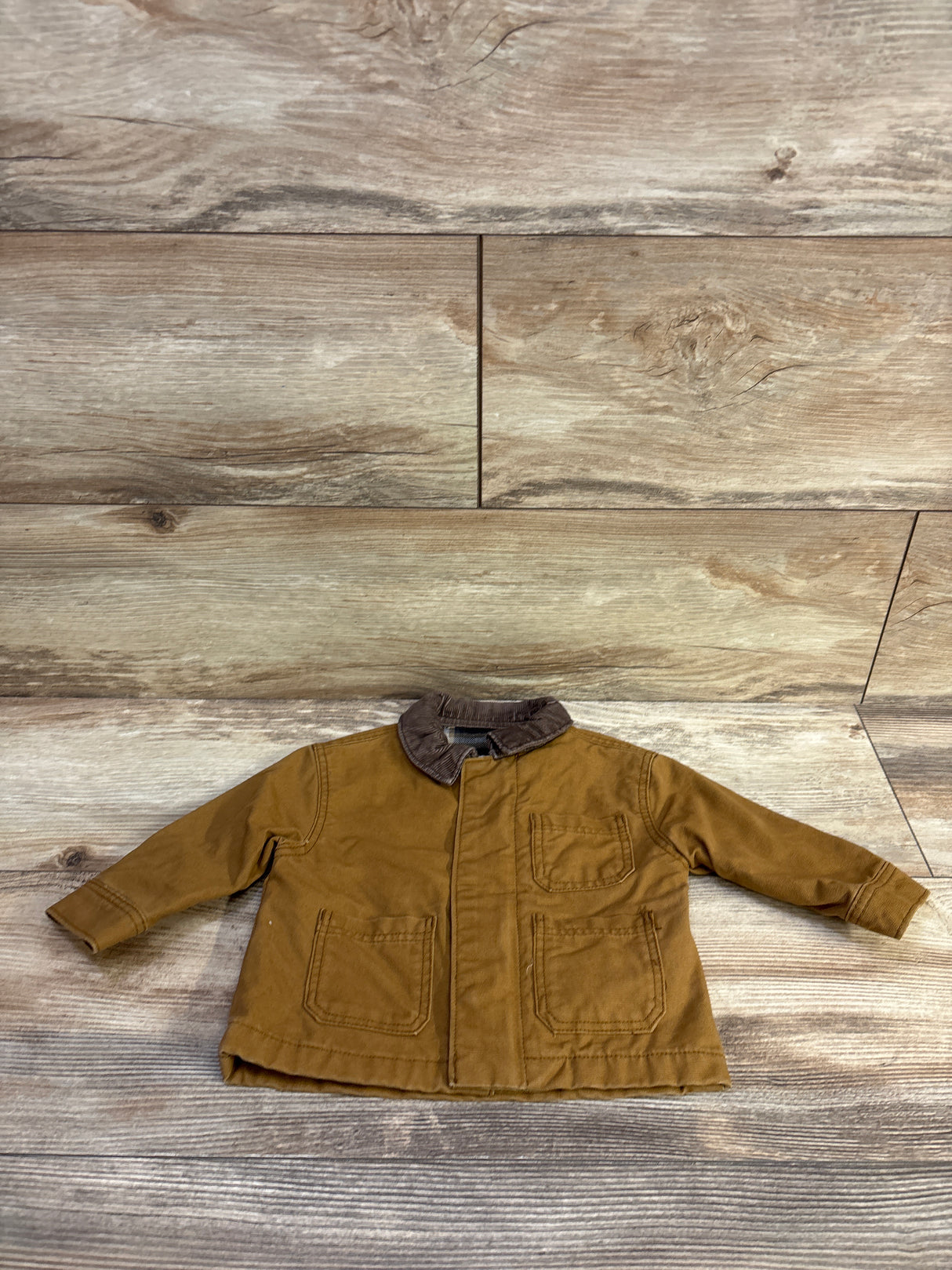 Old Navy Canvas Corduroy-Trim Barn Coat Tan sz 3-6m