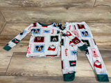 Disney 2pc Mickey Mouse Velour Christmas Pajama Set White sz 5T