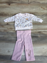 Disney Baby 2pc Winnie The Pooh Pull Over Sweater & Ribbed Pants Set Pink sz 0-3m