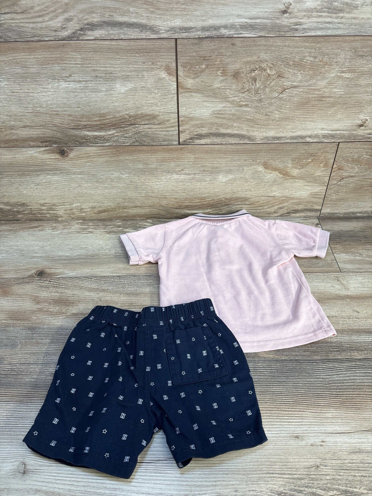 Tommy Hilfiger Polo & Pull On Shorts Set Pink sz 24m
