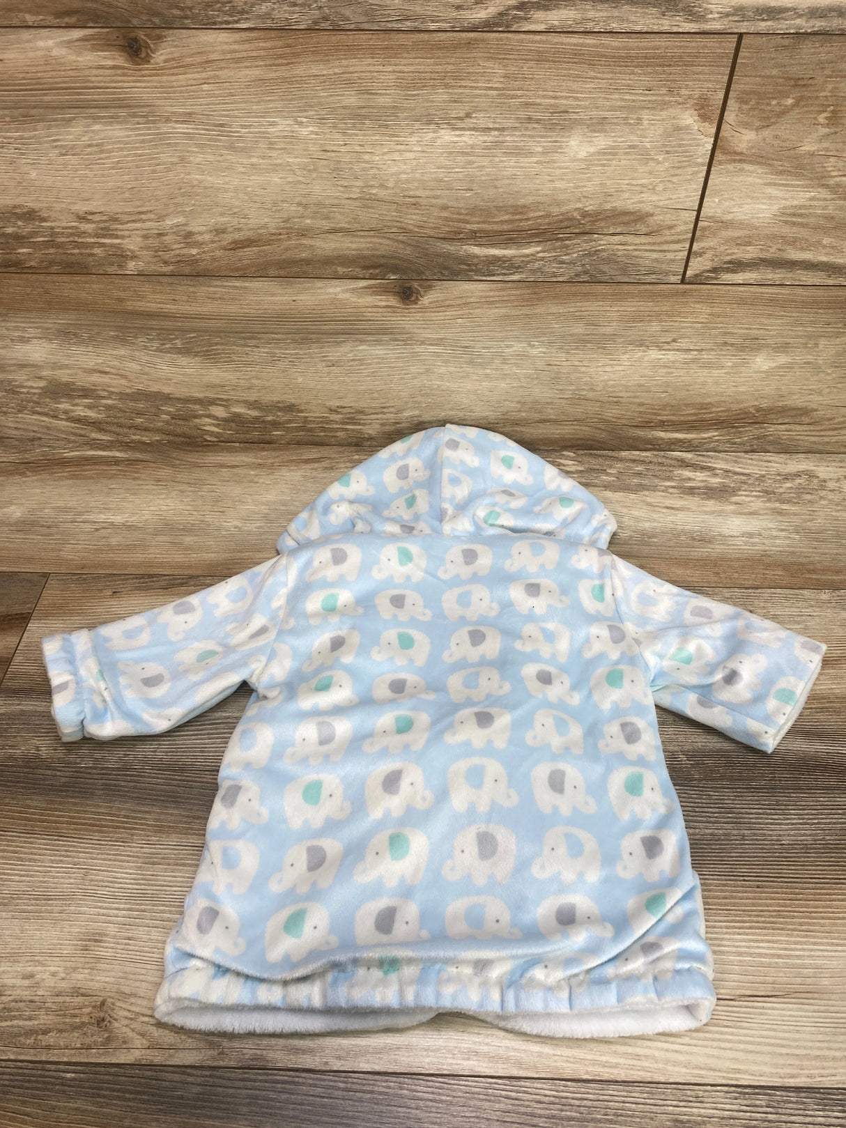 Elephant Print Hooded Robe Blue sz 0-9m