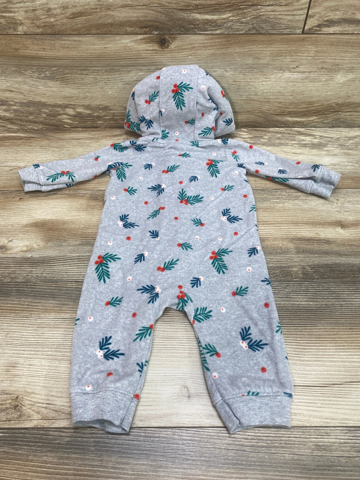 Carter's Hooded Fleece Coverall Grey sz 6m - Me n Mommy To Be
