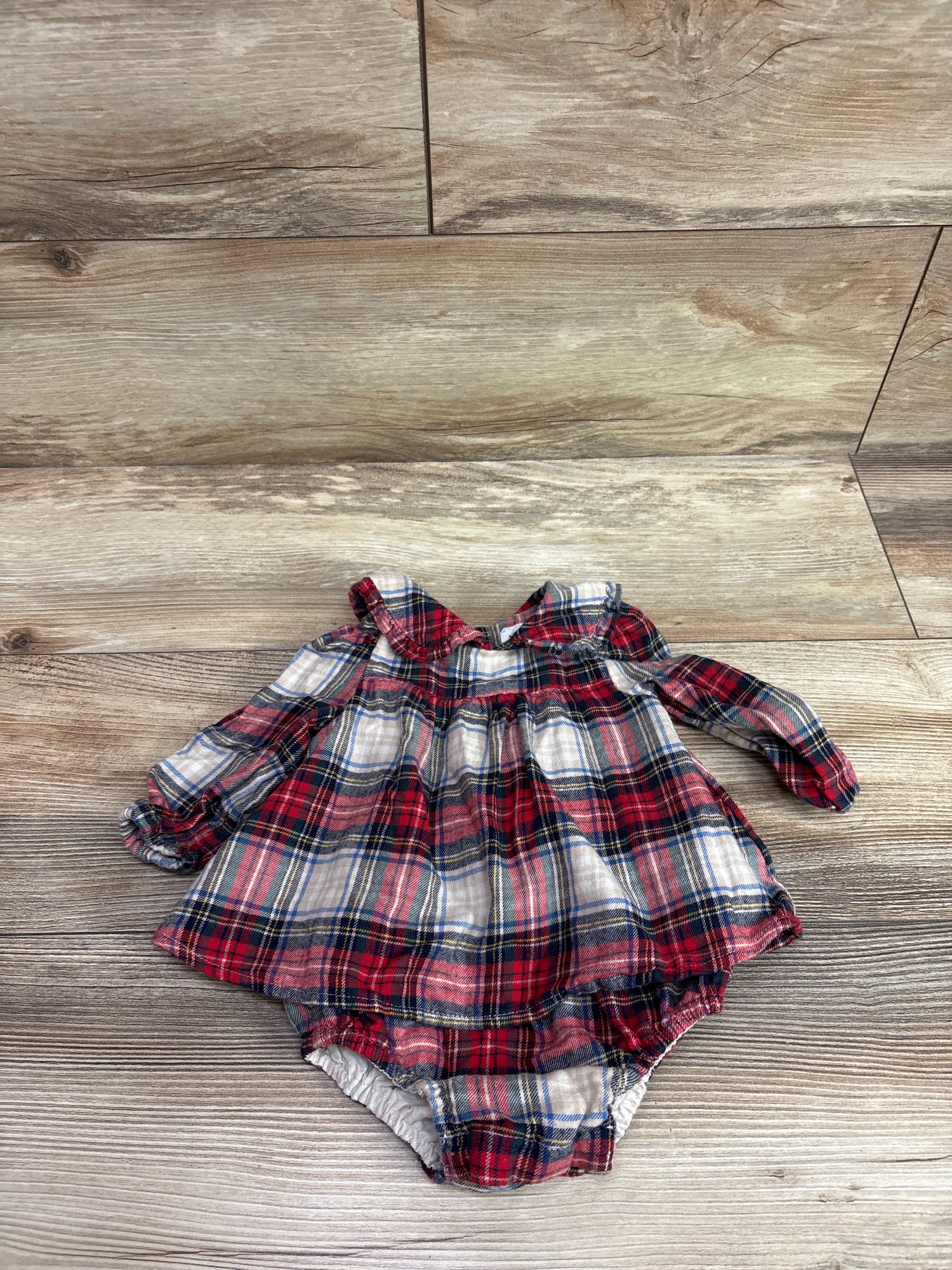 Baby Gap Flannel Bodysuit Dress Red sz 3-6m