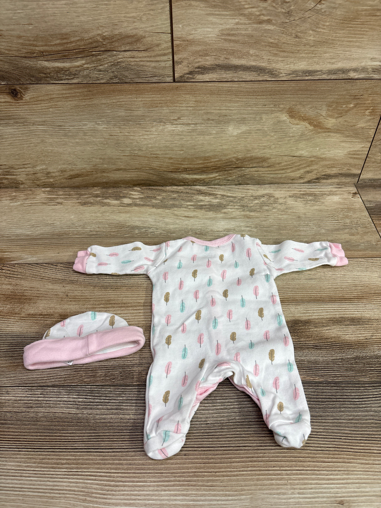 Luvable Friends 2pc Sleeper & Hat Set White sz Preemie