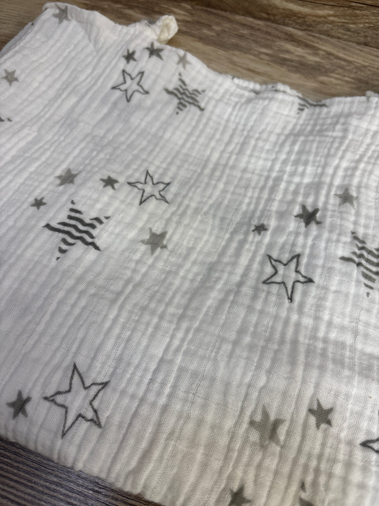 Muslin Car Seat Cover, White Star Print