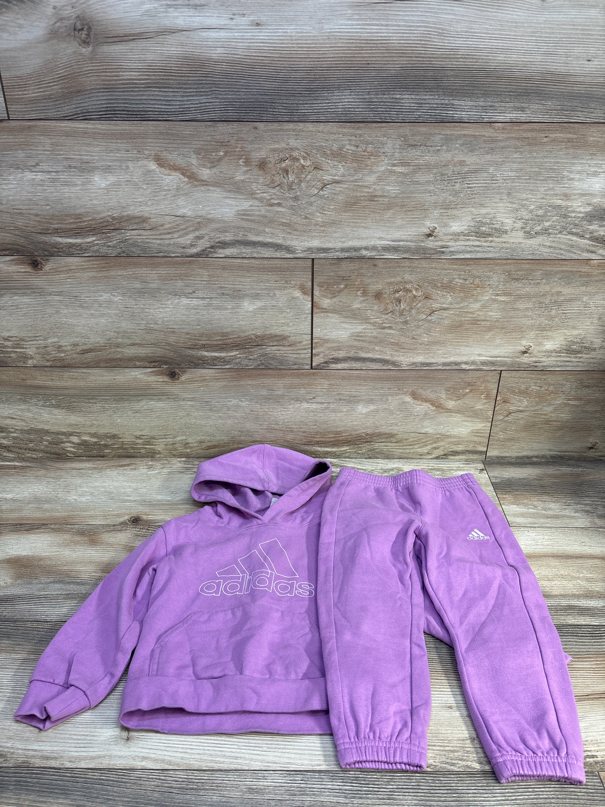 Adidas 2pc Pullover Sweatshirt & Joggers Set Purple sz 3T