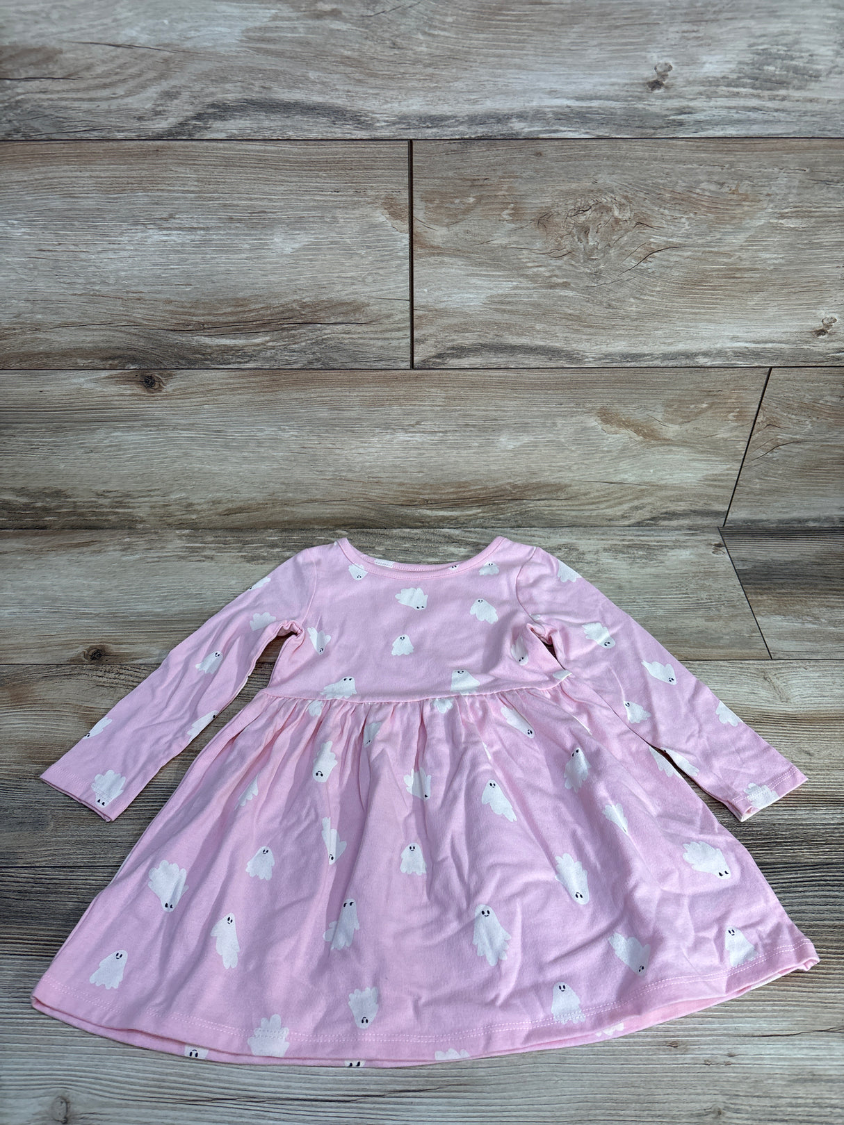 Cat & Jack Ghost Print Long Sleeve Dress Pink sz 2T