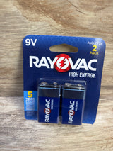NEW Rayovac High Energy 9V Batteries Alkaline 9 Volt Batteries 2pk