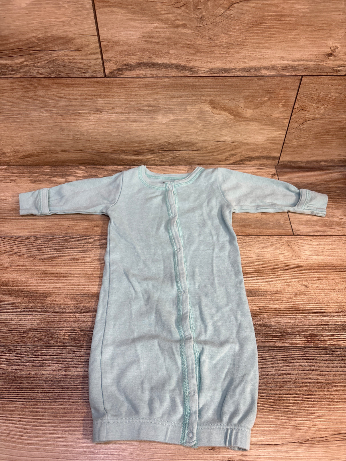 Babysoy Solid Snap Sleep Gown Blue sz 3-6m