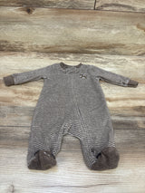 Carter's Terry Cloth Striped Sleeper Brown sz Newborn