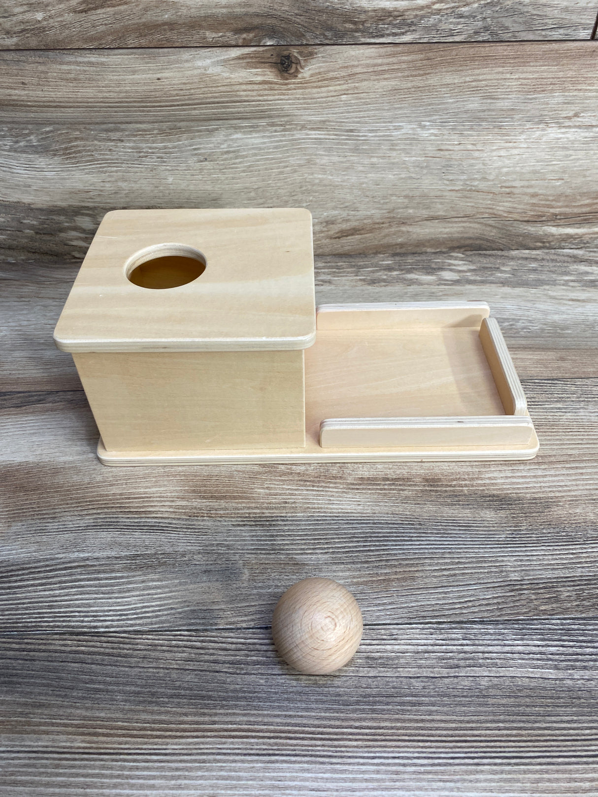 Elite Montessori Object Permanence Box with Tray and Ball