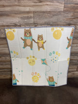 Addweet Foldable Baby Play Mat, Reversible Bear Print/Race Track
