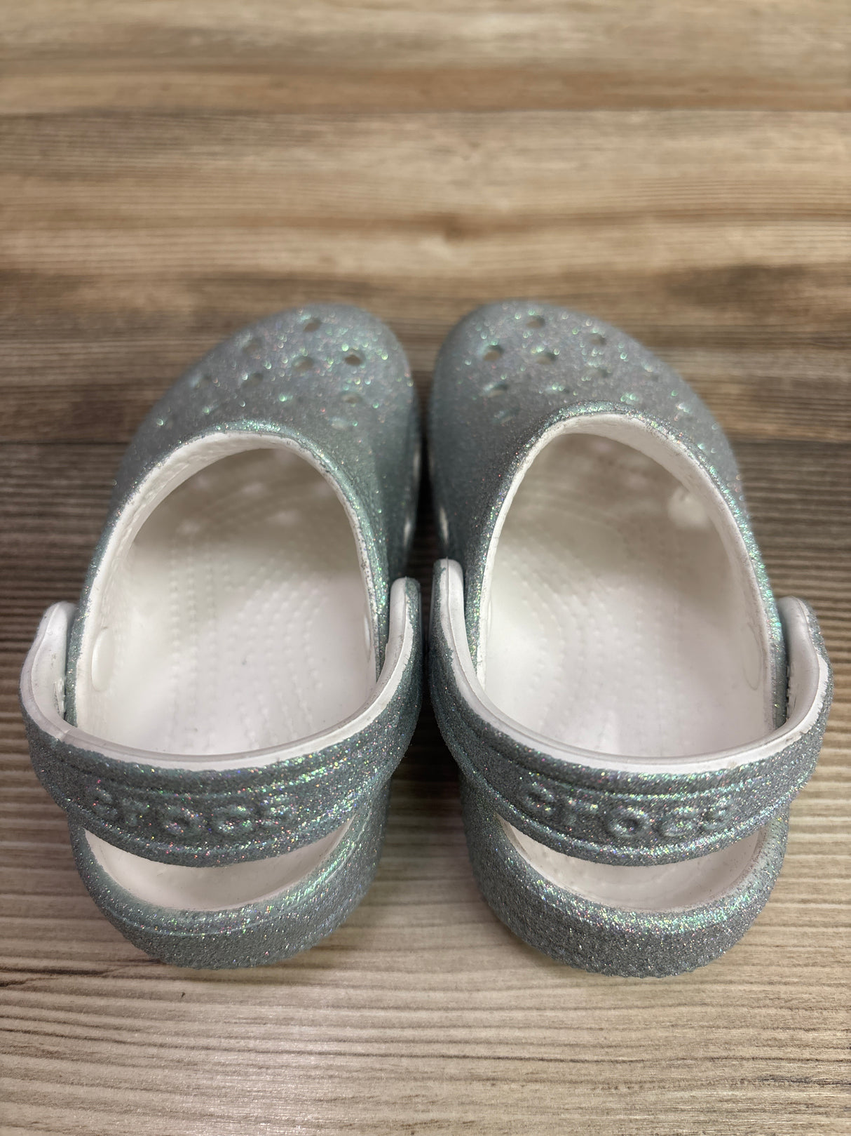 Crocs Classic Clogs Glitter Silver sz 8c