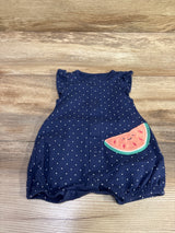Carter's Button-Front Shortie Romper Navy sz Newborn