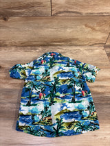 Tropical Button-Up Shirt Blue sz 4-5T