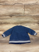 NEW Oshkosh Denim Varsity Jacket Medium Wash Blue sz 12m