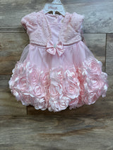 NEW Nannette 2pc Faux-Cardigan Rosette Dress & Bloomers Pink sz 6/9m